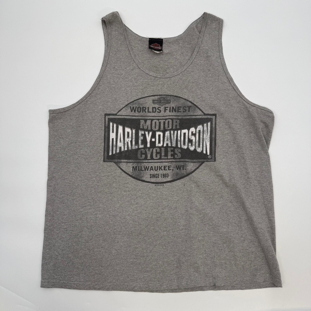 Harley Davidson Mens Size XL Tank Top Gray Dubois PA Graphic Sleeveless Shirt